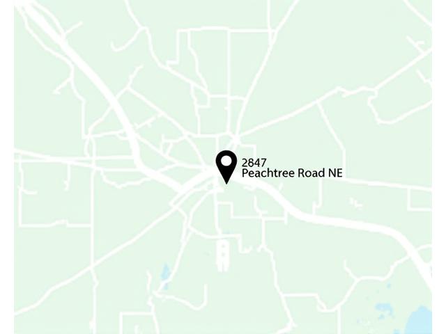 Map showing VitaSprout Gardens office location at 2847 Peachtree Road NE, Suite 450, Atlanta, Georgia 30305