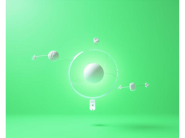 Abstract diagram showing various health apps and devices connected to a central wellness platform