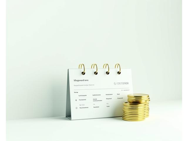 A visual representation of transparent pricing information with stacked coins, a detailed invoice, and a calendar, emphasizing clarity and control over subscriptions.