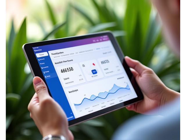 A user interacting with a health tracking mobile app, showing personalized graphs and wellness insights, with a vibrant green backdrop suggesting growth and nature.