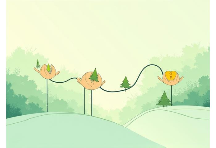 Illustration of a well-organized project timeline with hands collaborating, symbolizing seamless implementation and ongoing support.